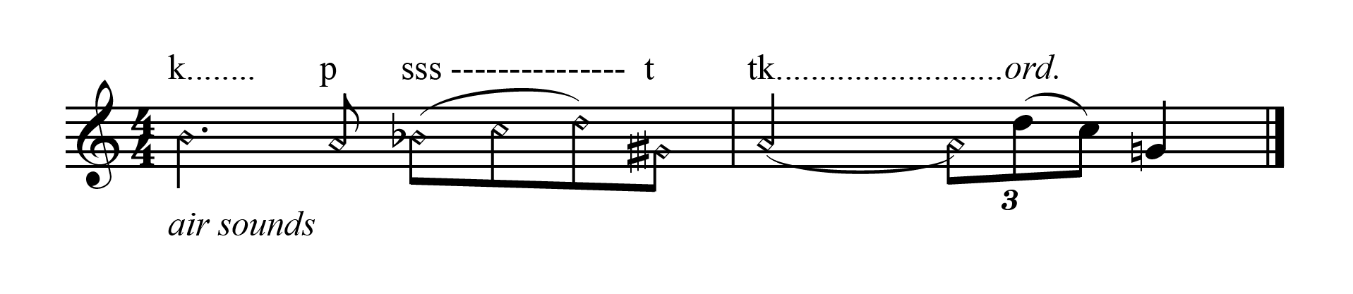 Notation of articulated air sounds