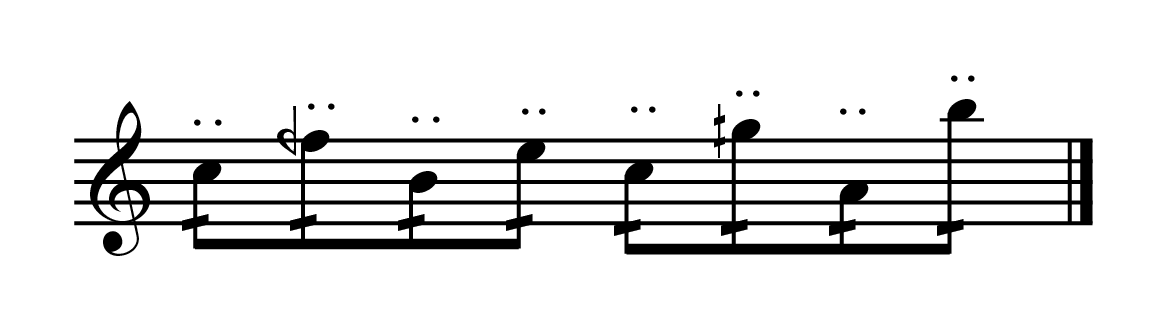Notation of double tonguing