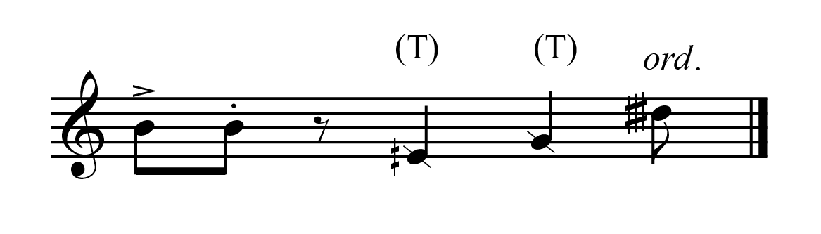 Notation of tongue rams